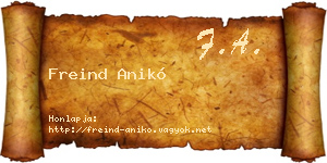 Freind Anikó névjegykártya